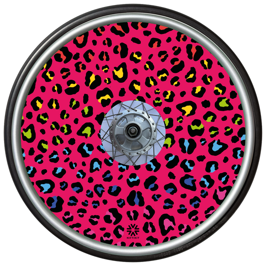 Wheelchair Wheel Covers – “Lively Leopard ”- Roll Bold in Leopard Print