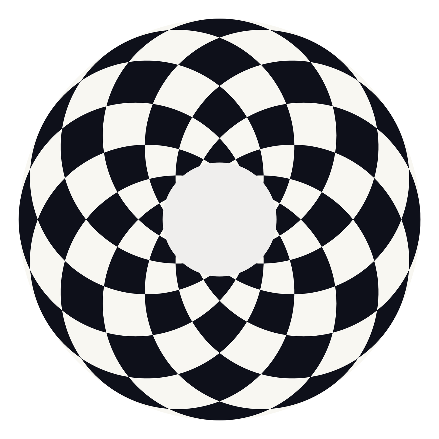 Checkered wheelchair spoke guard with black and white diamonds  pattern and small black Niftikit logo. 