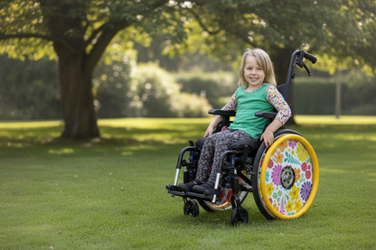 Wheelchair Wheel Covers – “Paisley”- Classic Pastel Pattern with Modern Twist