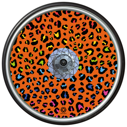 Wheelchair Wheel Covers – “Lively Leopard ”- Roll Bold in Leopard Print