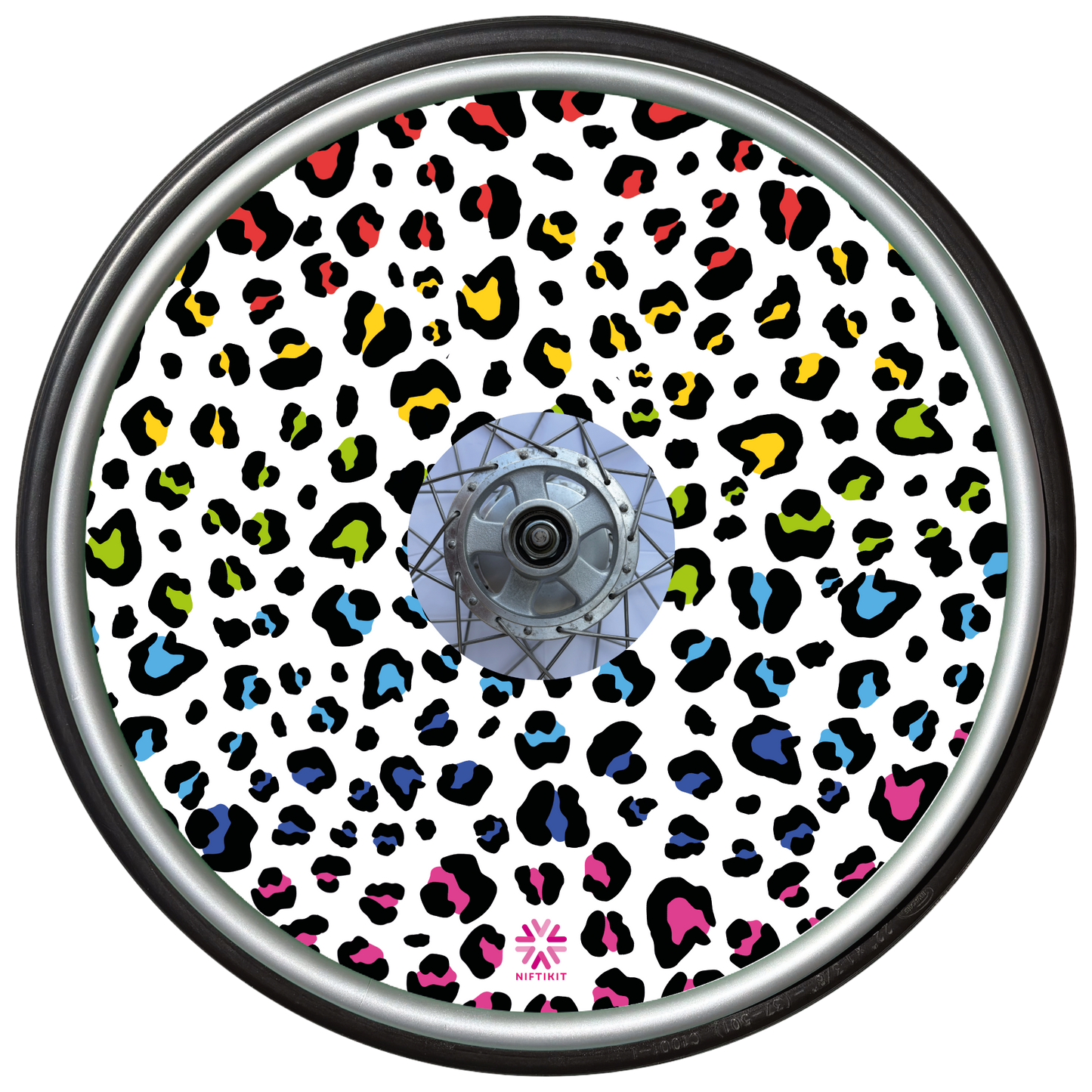 Wheelchair Wheel Covers – “Lively Leopard ”- Roll Bold in Leopard Print