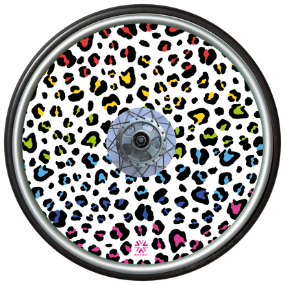 Wheelchair Wheel Covers – “Lively Leopard ”- Roll Bold in Leopard Print