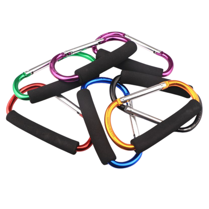 Heavy-duty D-shape buggy and wheelchair clips in range of colours – Niftikit LTD