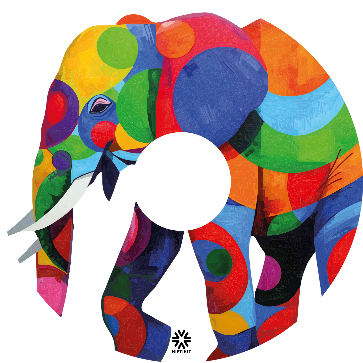 Pop Art Rainbow Elephant Wheelchair Spoke Guards | Africa Range | Niftikit