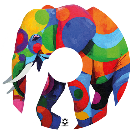 Pop Art Rainbow Elephant Wheelchair Spoke Guards | Africa Range | Niftikit