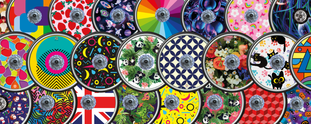 Vibrant wheelchair wheels with custom spoke guards from Niftikit.co.uk—featuring bold designs, flags, florals, and fun to celebrate individuality and style in accessible mobility."