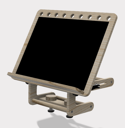 CAD drawing of Niftikit adjustable  Desk Slope with A3 soft hook and loop panel 